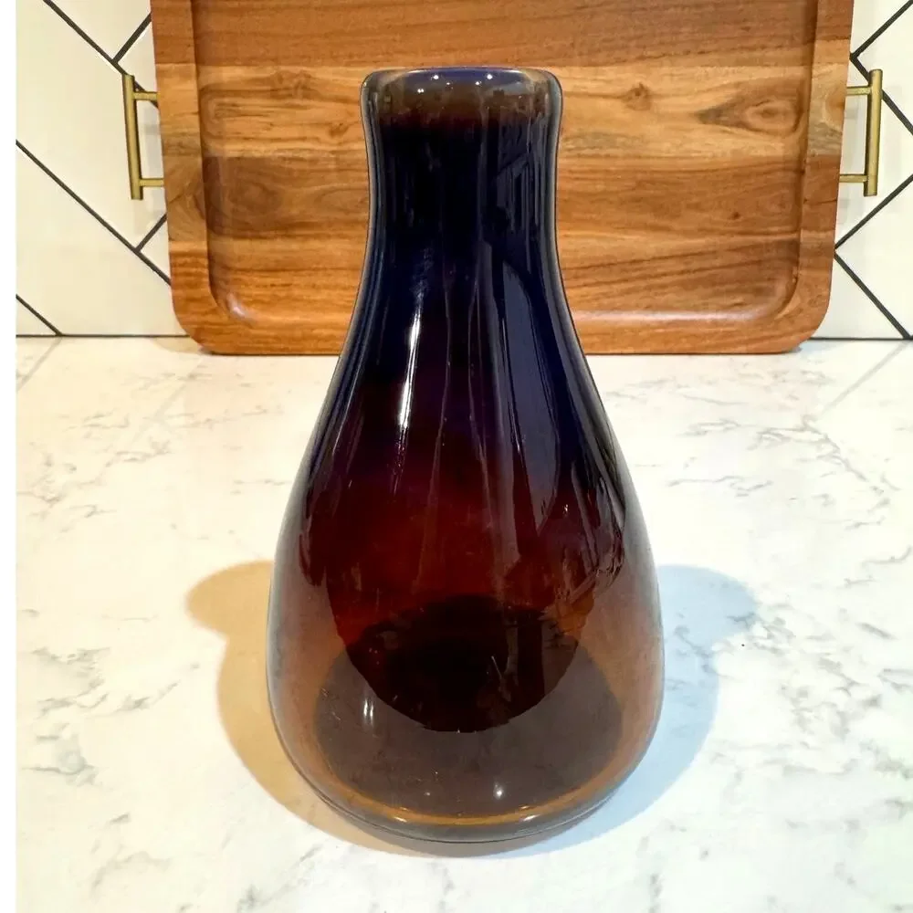 Vintage handblown glass vase signed Williams 77 teardrop" or "bud" vase - Picture 5 of 16